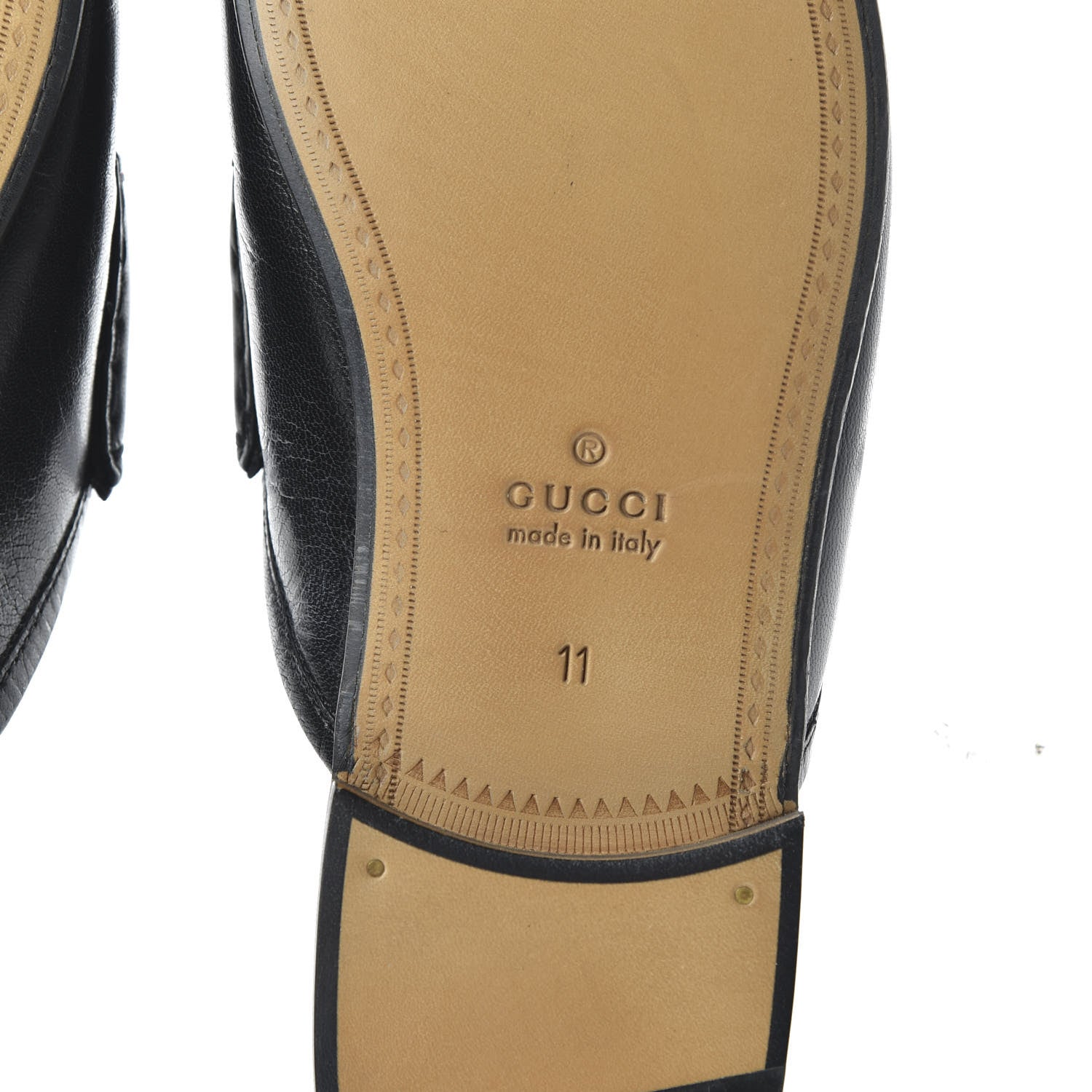 Gucci Goatskin Mens Horsebit Slippers 11 Black 6 of 9