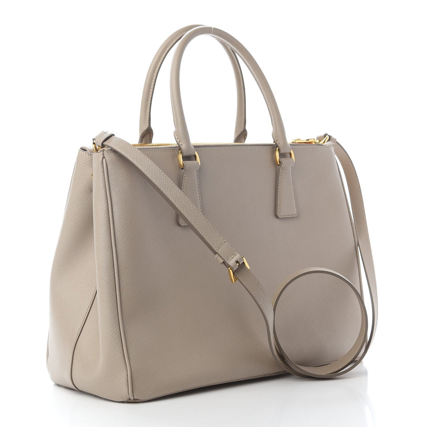 Saffiano Medium Galleria Double Zip Tote Pomice
