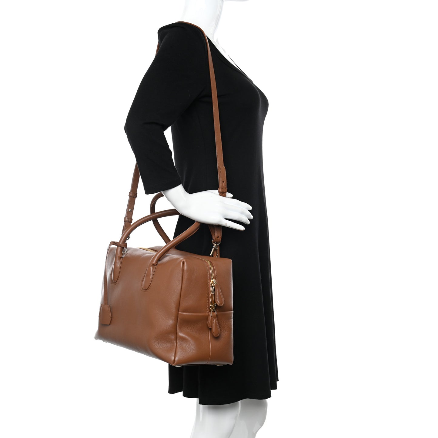Calfskin Bowler Bag Brown