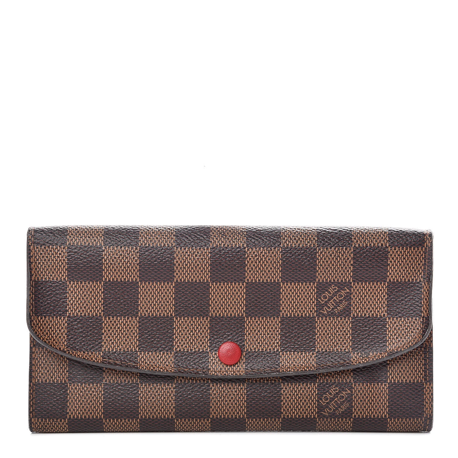 Louis Vuitton Damier Ebene Emilie Wallet Red 1 of 6