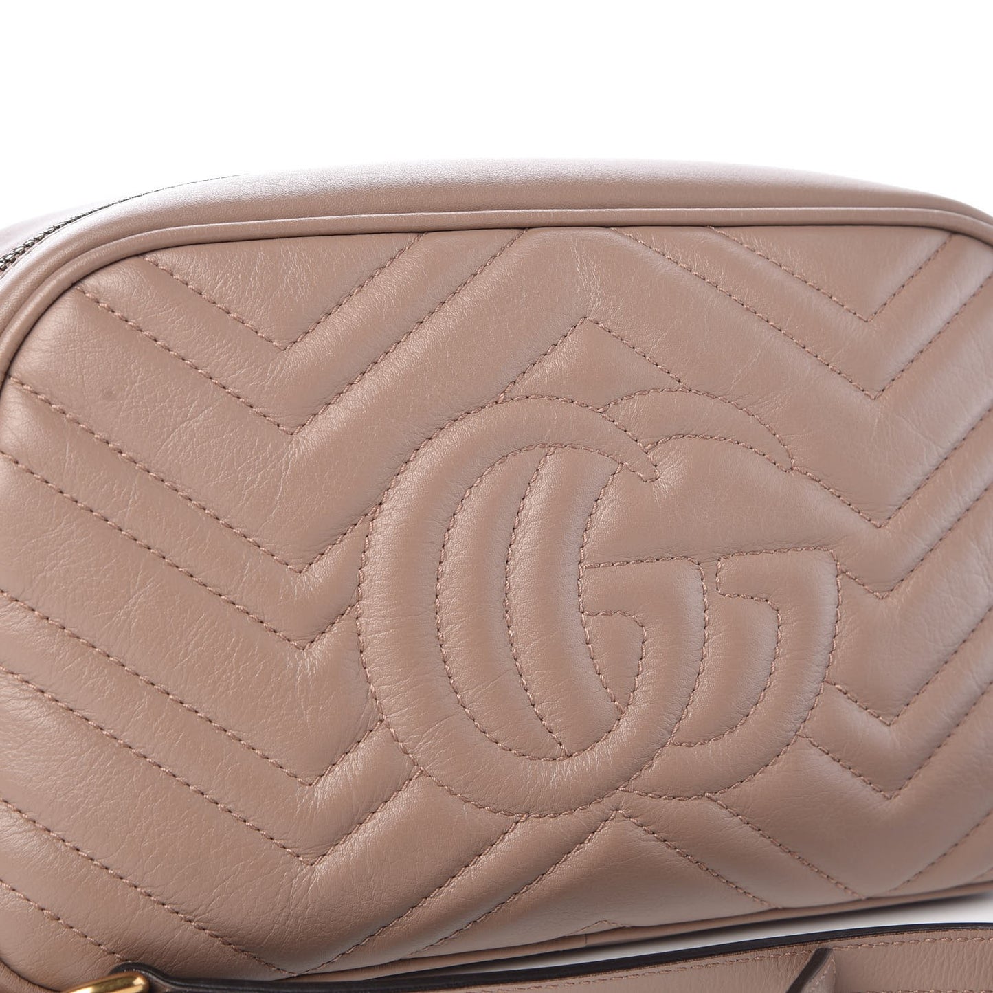 Calfskin Matelasse Small GG Marmont Chain Shoulder Bag Taupe