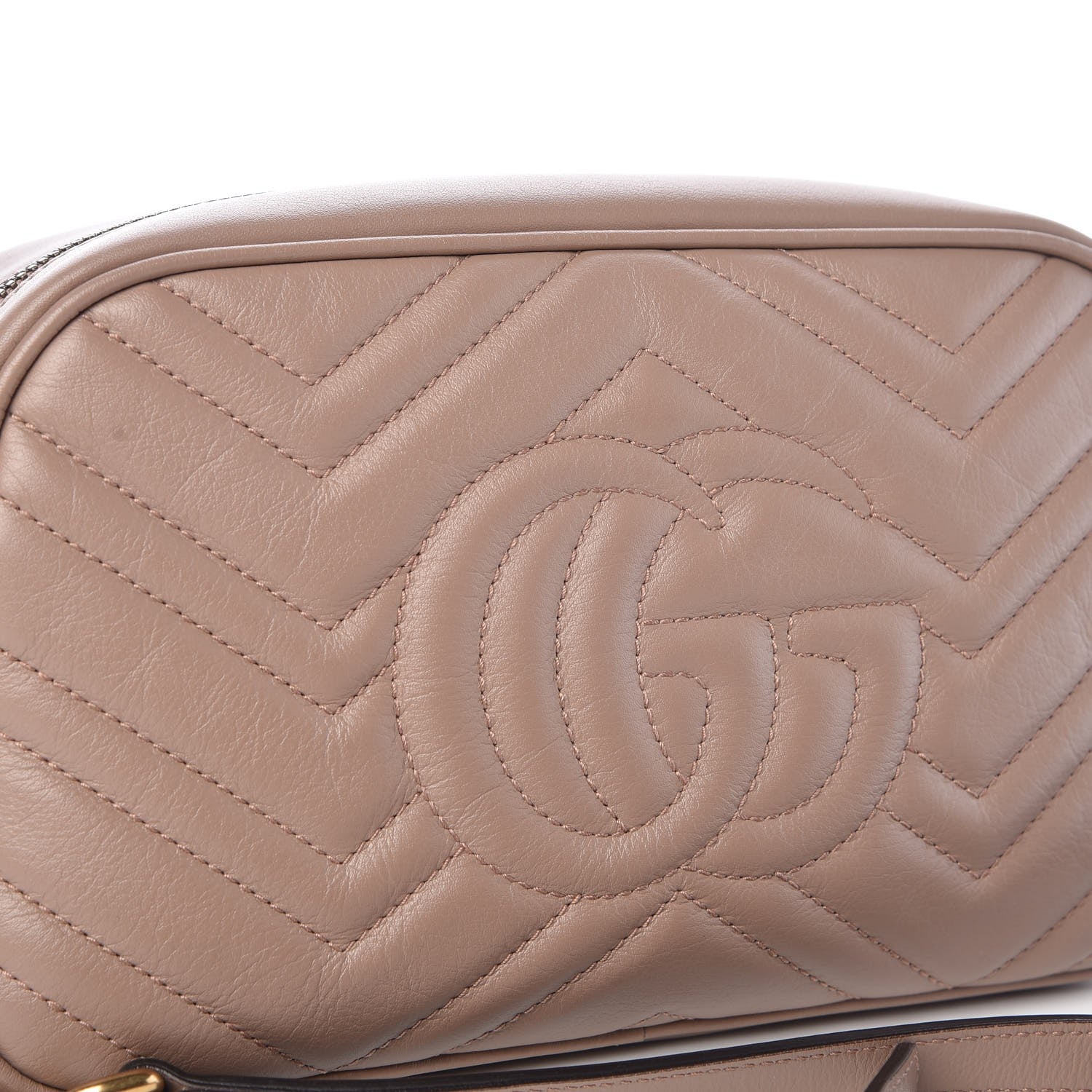 Gucci Calfskin Matelasse Small GG Marmont Chain Shoulder Bag Taupe 10 of 11