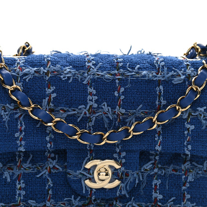 Chanel Tweed Quilted Mini Rectangular Flap Blue Multicolor 8 of 10