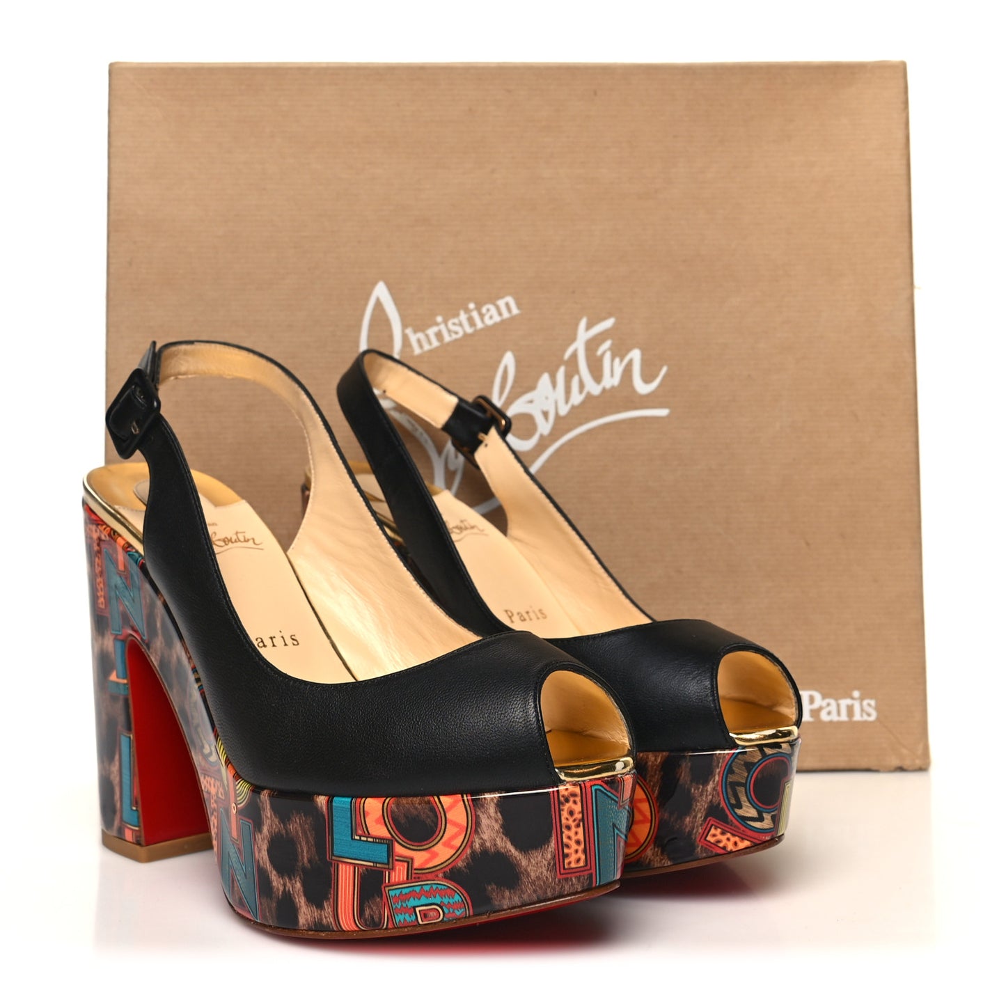 Nappa Patent Specchio Loubileo Dona Anna 120 Platform Wedges 38 Multicolor