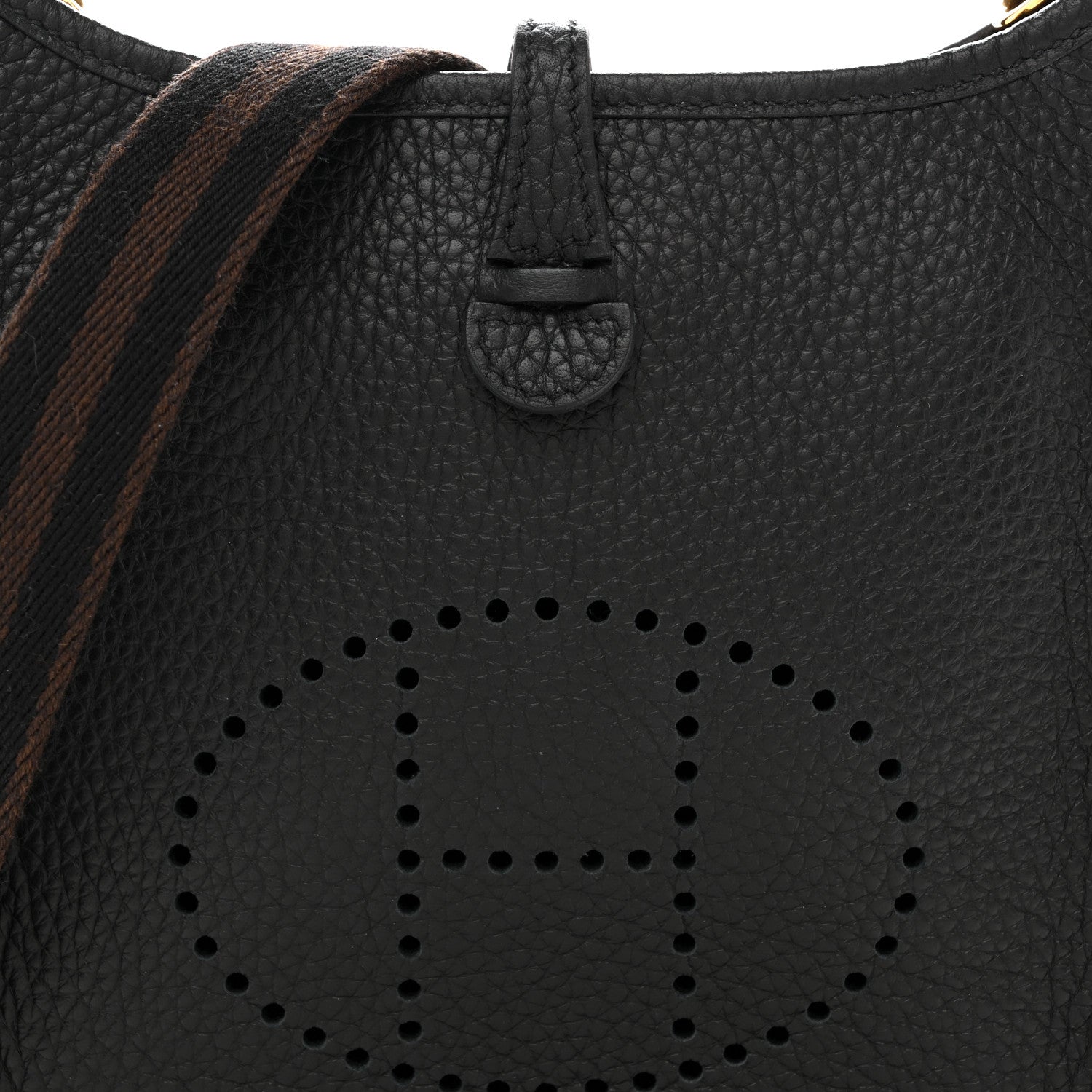 Hermes Taurillon Clemence Amazone Evelyne TPM Black Chocolate