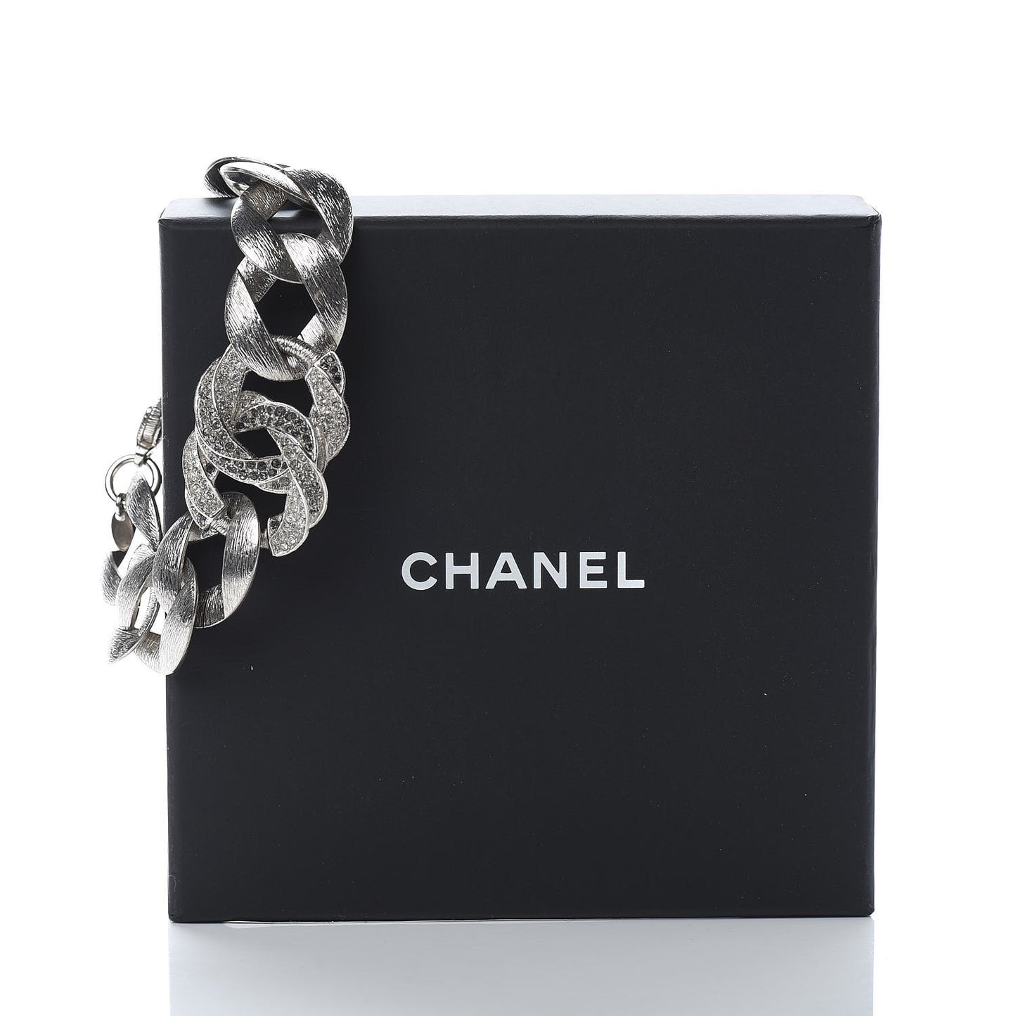 Crystal CC Chain Link Bracelet Grey