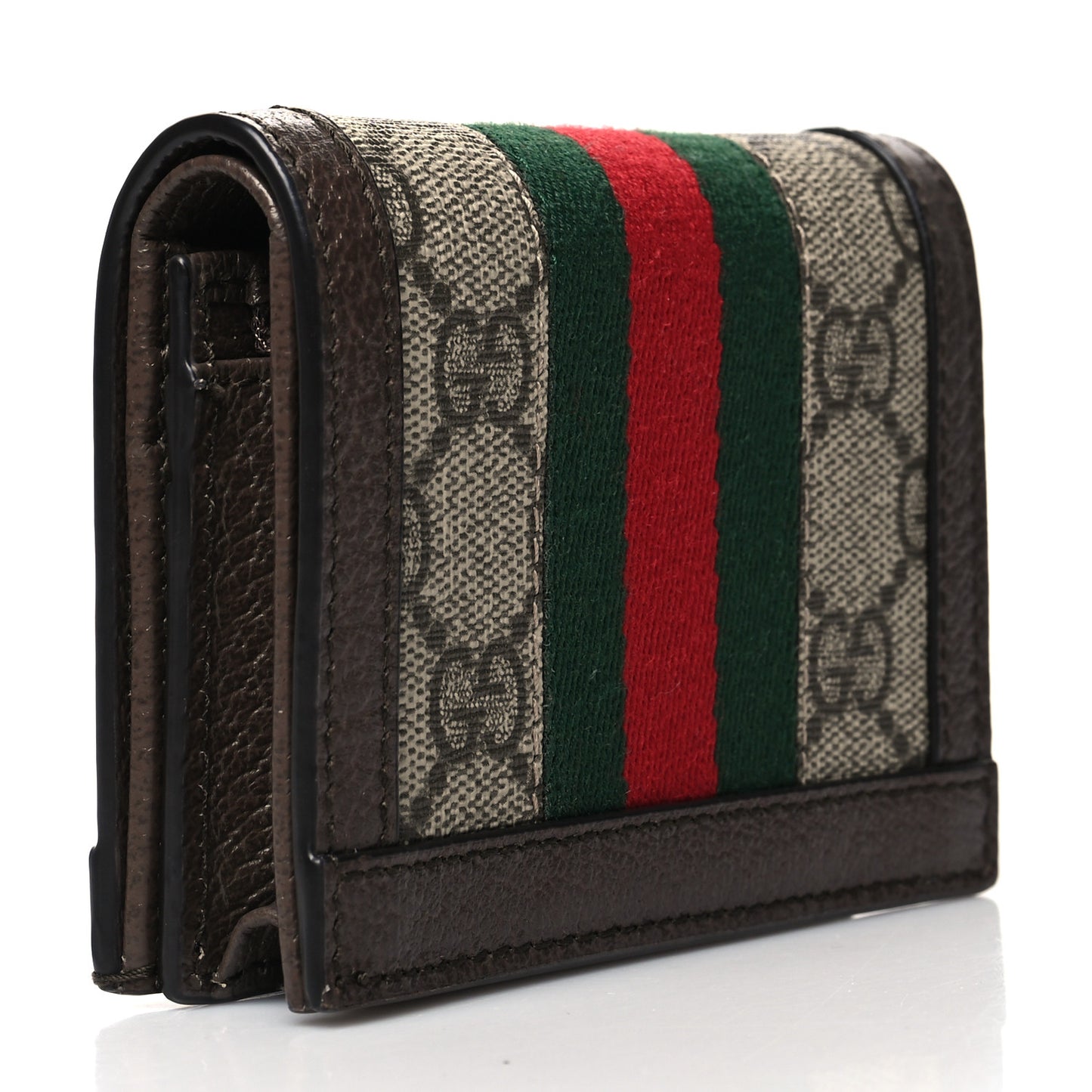 GG Supreme Monogram Web Ophidia Card Case Beige New Acero