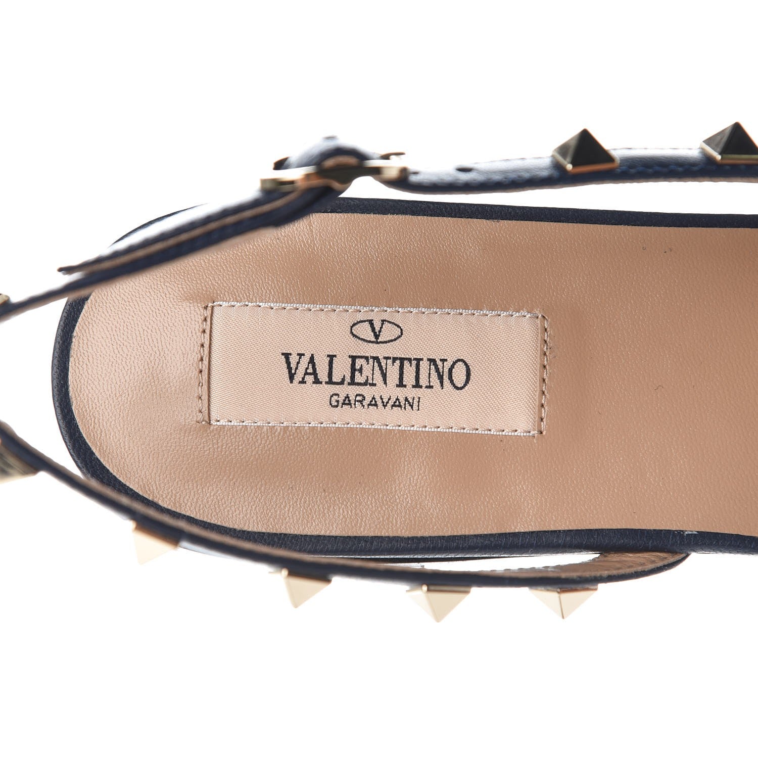 Valentino Garavani Suede Nappa Rockstud Slingback Flats 41 Marine 7 of 8