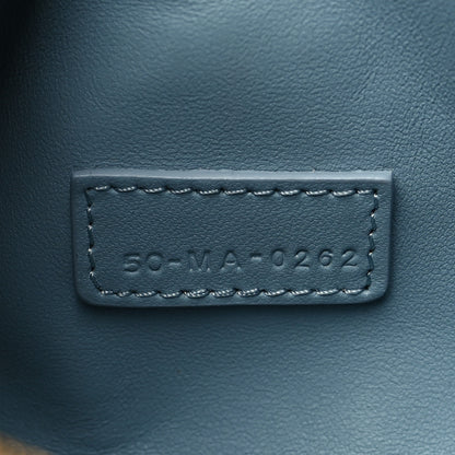 Christian Dior Calfskin Macrocannage Small Diortravel Nomad Pouch Bracing Blue 8 of 11