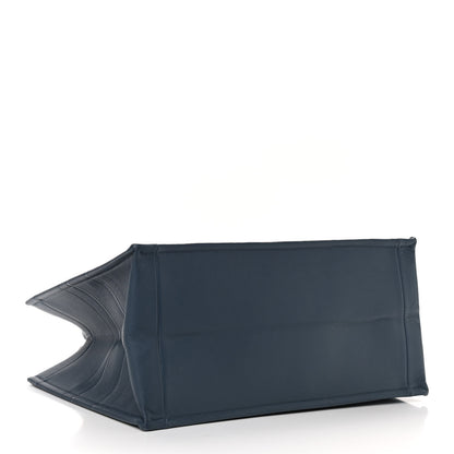 Christian Dior Calfskin Embossed Medium Book Tote Blue 4 of 10