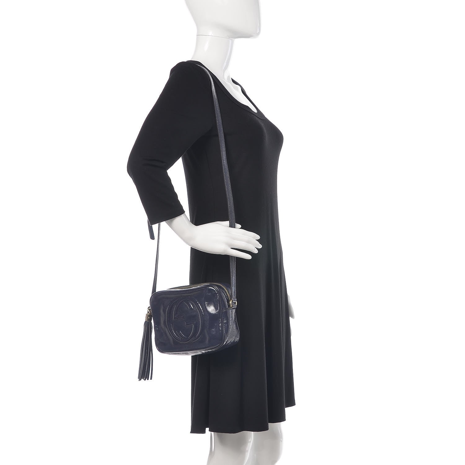 Gucci Vernice Naplack Small Soho Disco Bag Uniform Blue 2 of 14