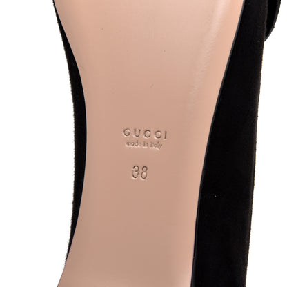 Gucci Kid Scamosciato GG Marmont Fringe Flats 38 Black 6 of 10