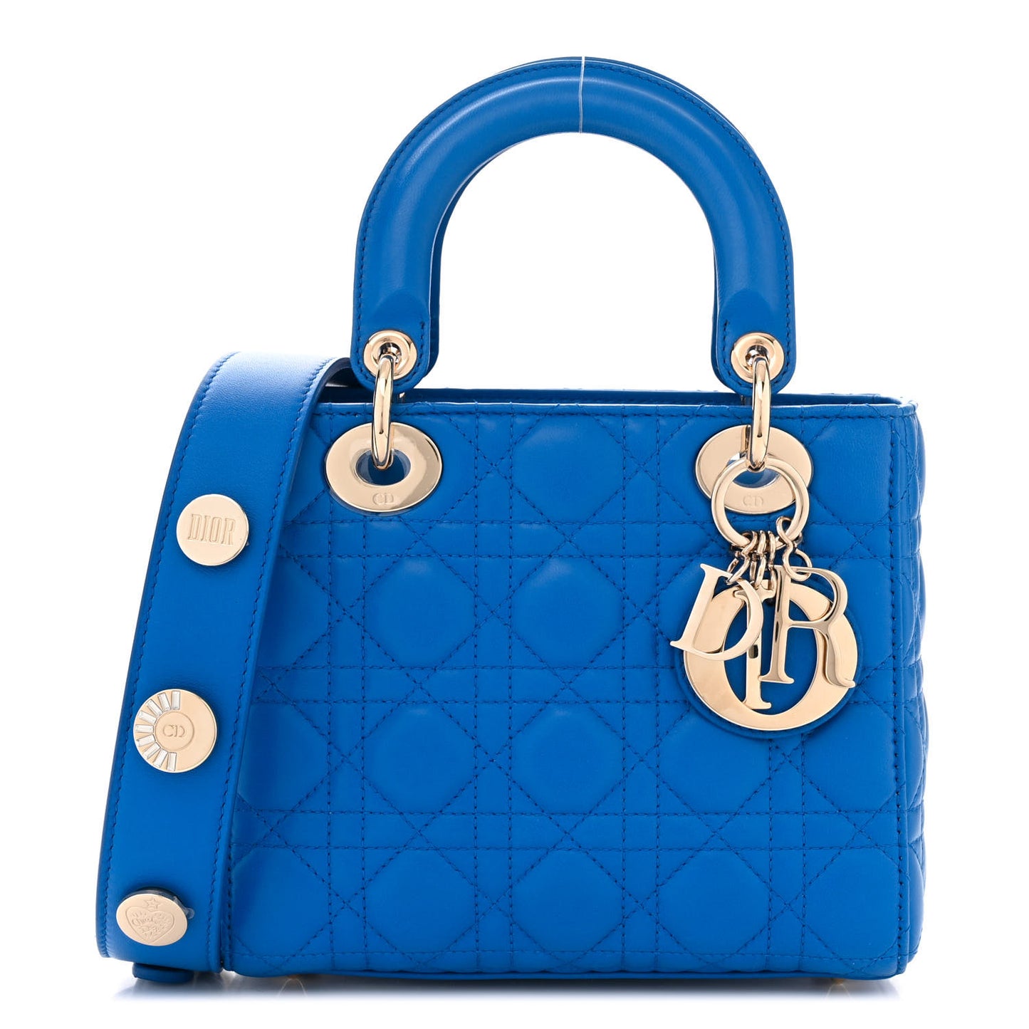 Lambskin Cannage Small Lucky Badges My Lady Dior Blue
