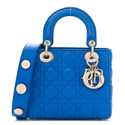 Christian Dior Lambskin Cannage Small Lucky Badges My Lady Dior Blue 1 of 11