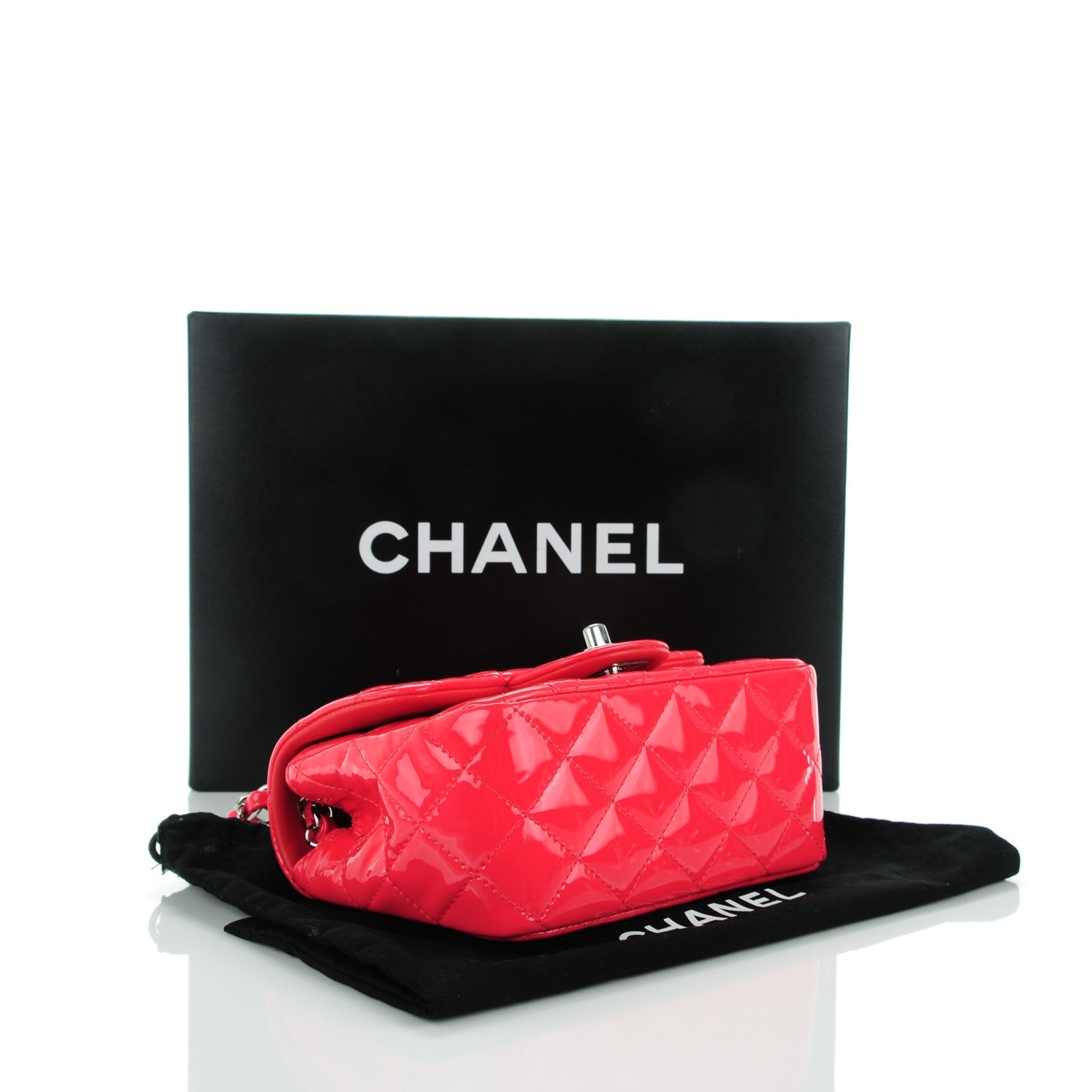 Chanel Patent Quilted Mini Square Flap Pink 4 of 8
