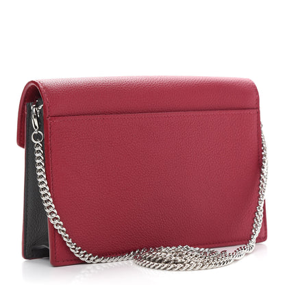 Louis Vuitton Calfskin My Lockme Chain Pochette Lie De Vin Etain Creme 2 of 7