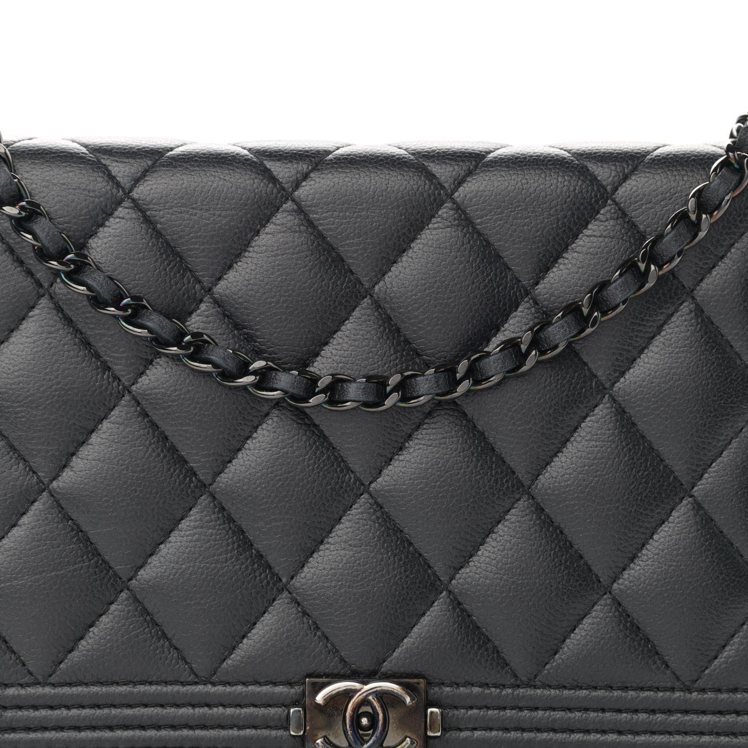 Chanel Caviar Quilted Boy Wallet On Chain WOC So Black 9 of 13