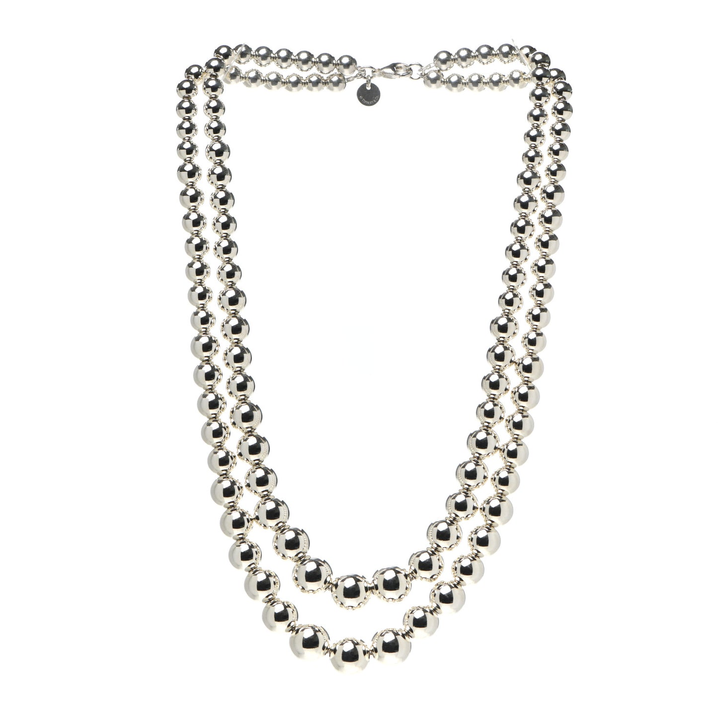 Sterling Silver HardWear Graduated Ball Two-Row Necklace