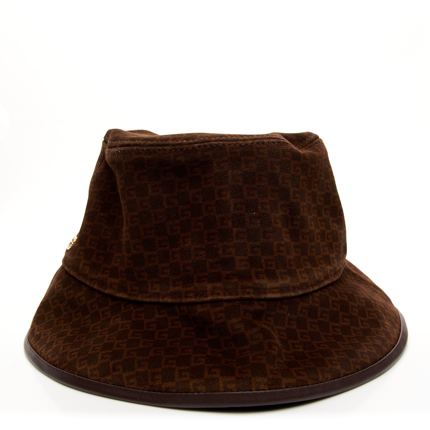 Suede GG Monogram Bucket Hat L Brown