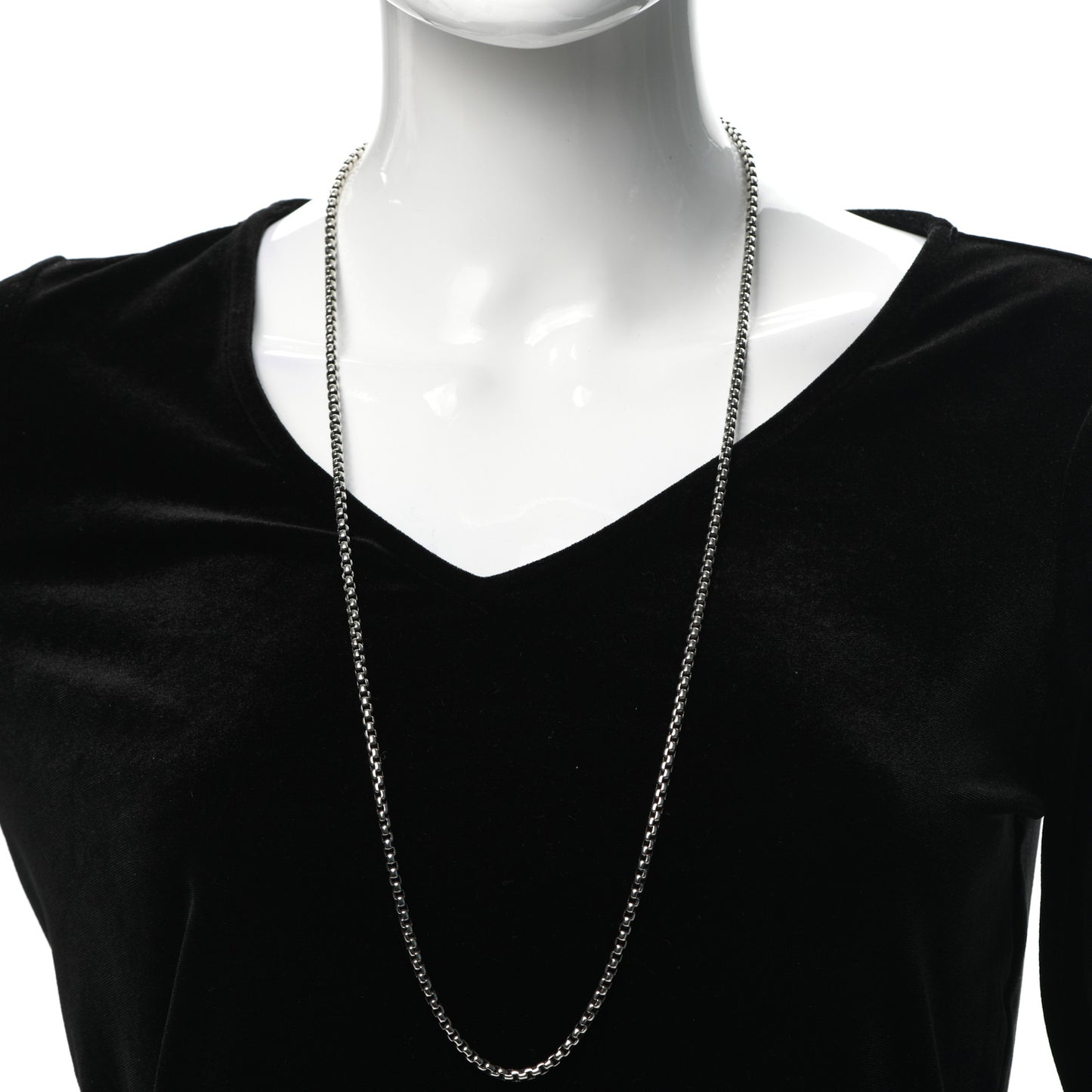 Sterling Silver 14K Yellow Gold 3.6mm Medium Box Chain Necklace 32"