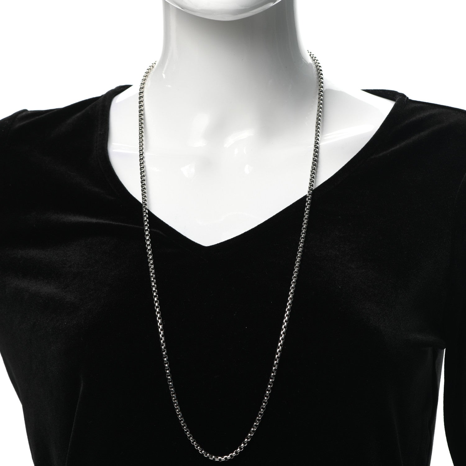 David Yurman Sterling Silver 14K Yellow Gold 3.6mm Medium Box Chain Necklace 32" 2 of 4
