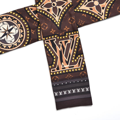 Louis Vuitton Silk Monogram LV World Bandeau Brown 3 of 5