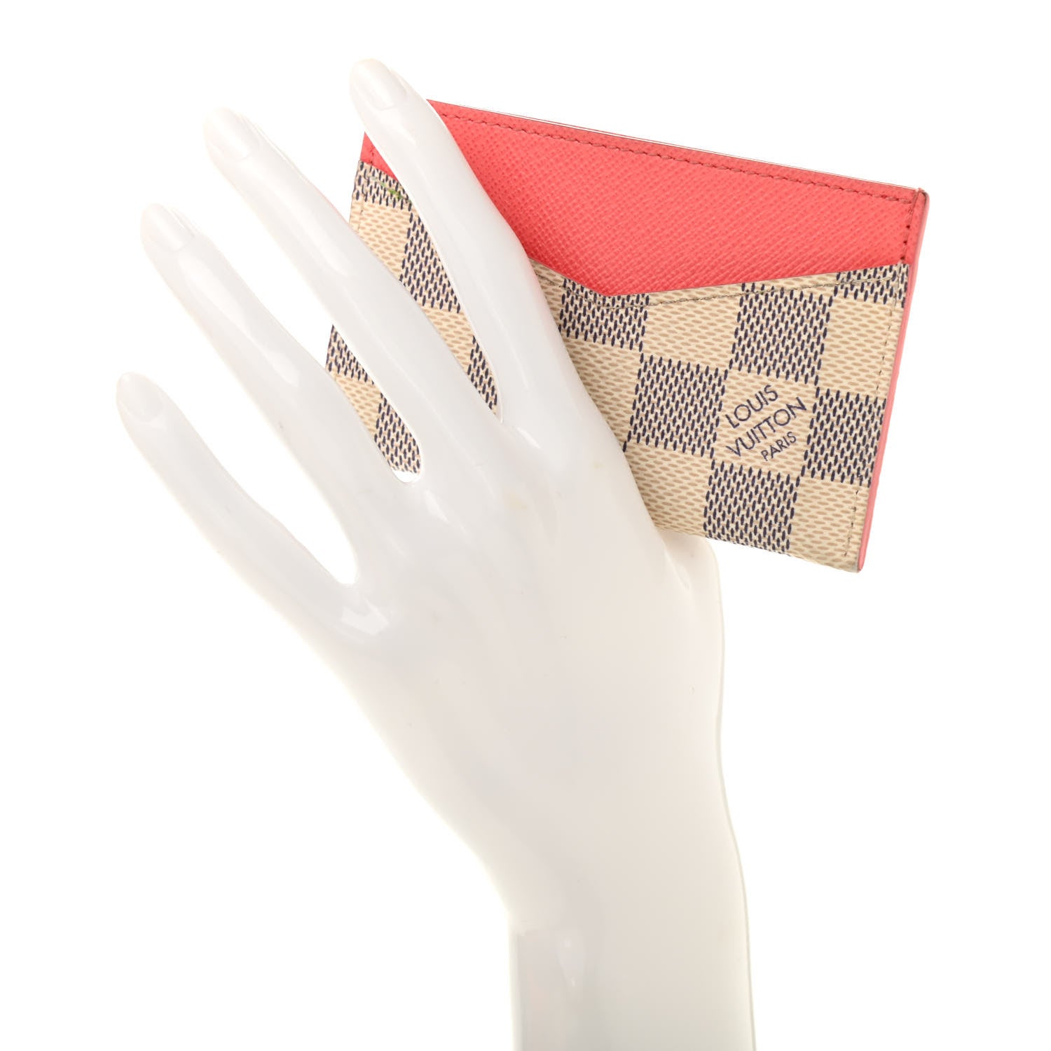 Louis Vuitton Damier Azur Daily Card Holder Rose Papaye 2 of 10