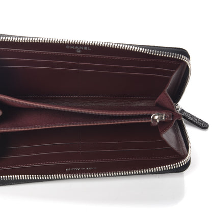 Chanel Caviar Quilted Large Gusset Zip Around Wallet Black 7 of 10