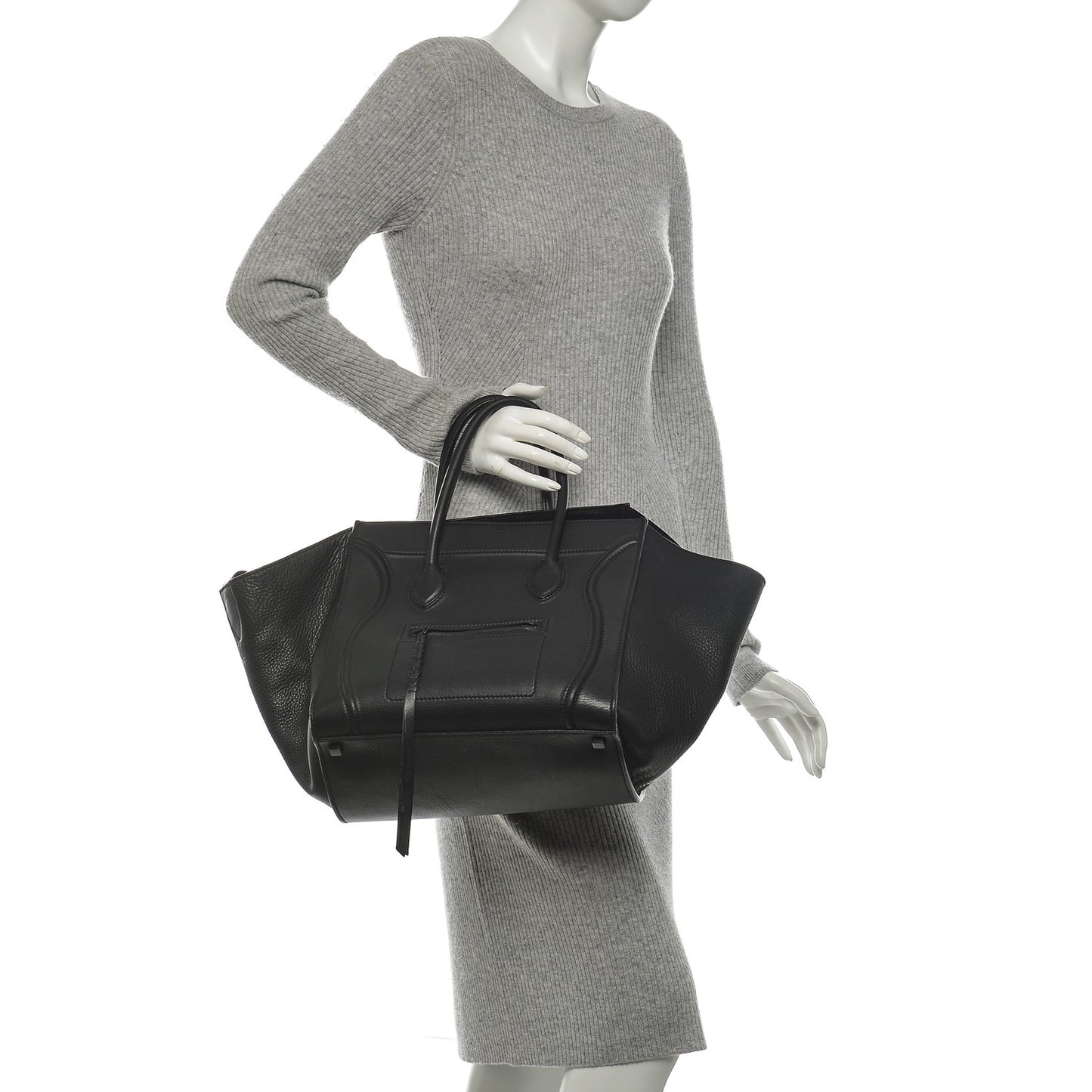 Supple Calfskin Medium Phantom Luggage Black