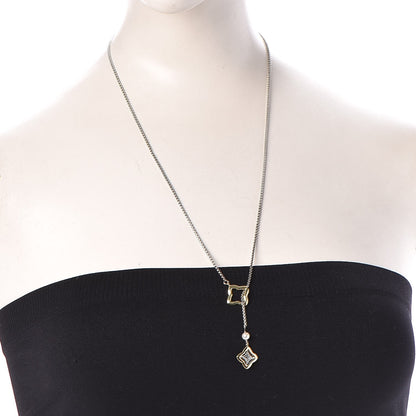 David Yurman Sterling Silver 18K Yellow Gold Pearl Quatrefoil Lariat Necklace 2 of 7