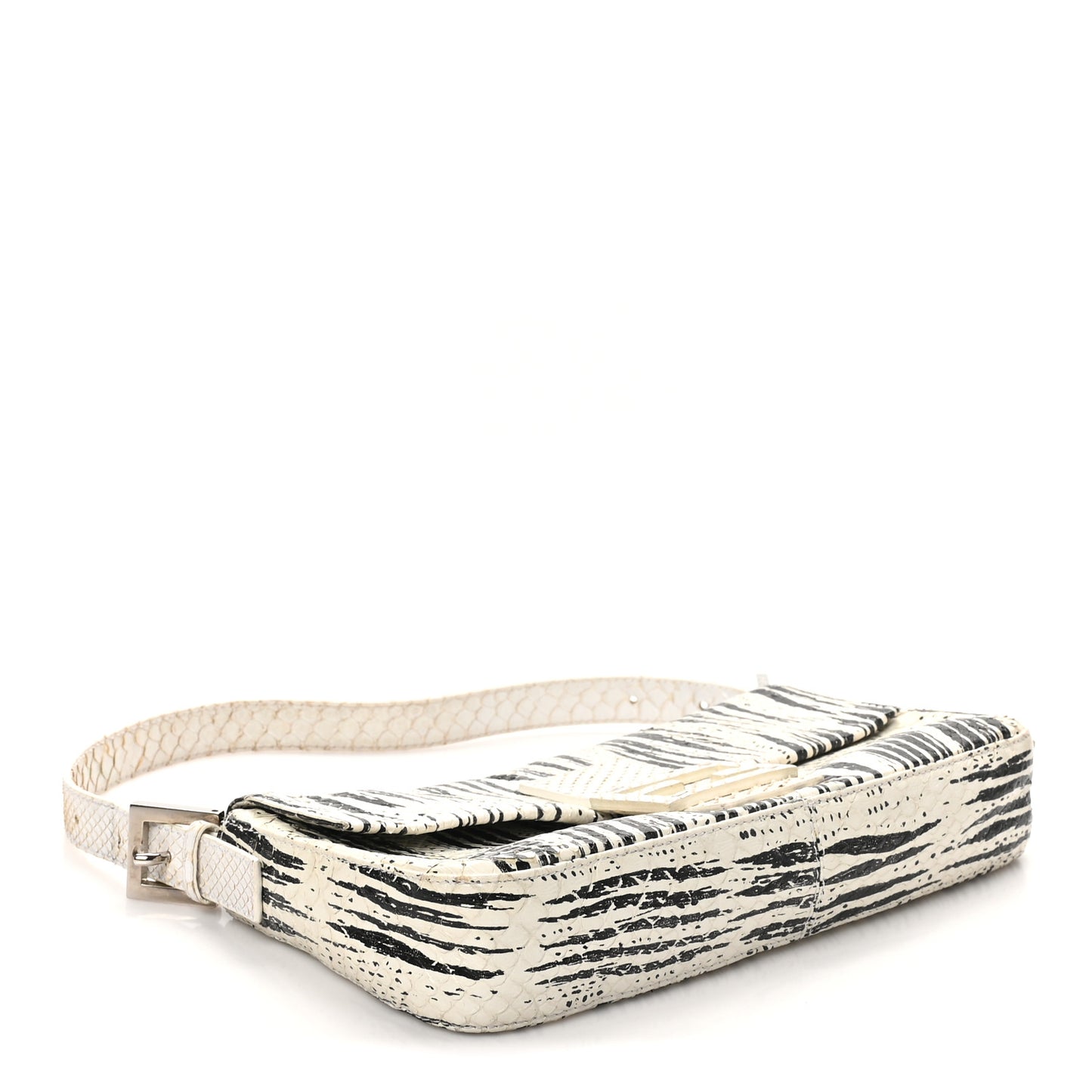 Snakeskin Baguette Black White