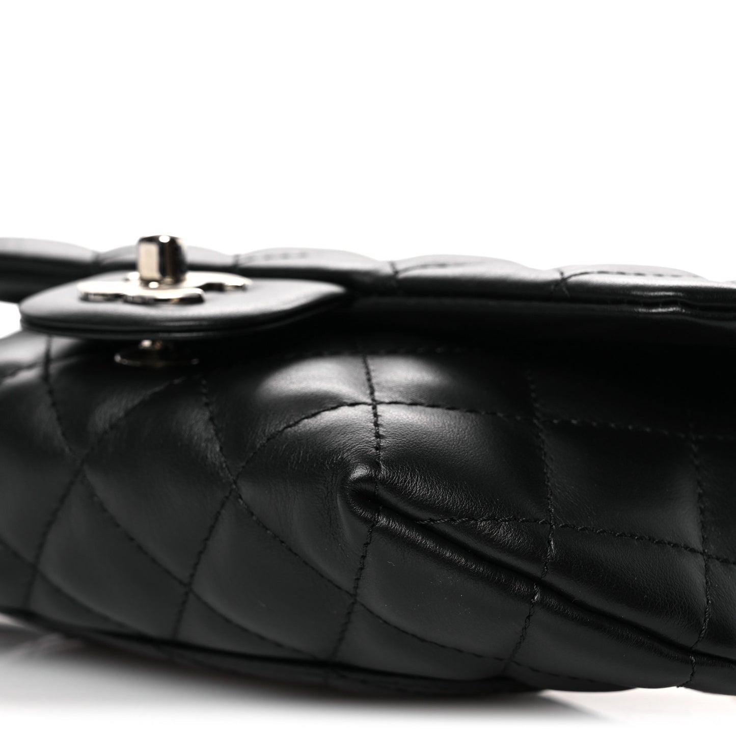 Calfskin Quilted CC Uniform Flap Belt Bag Black