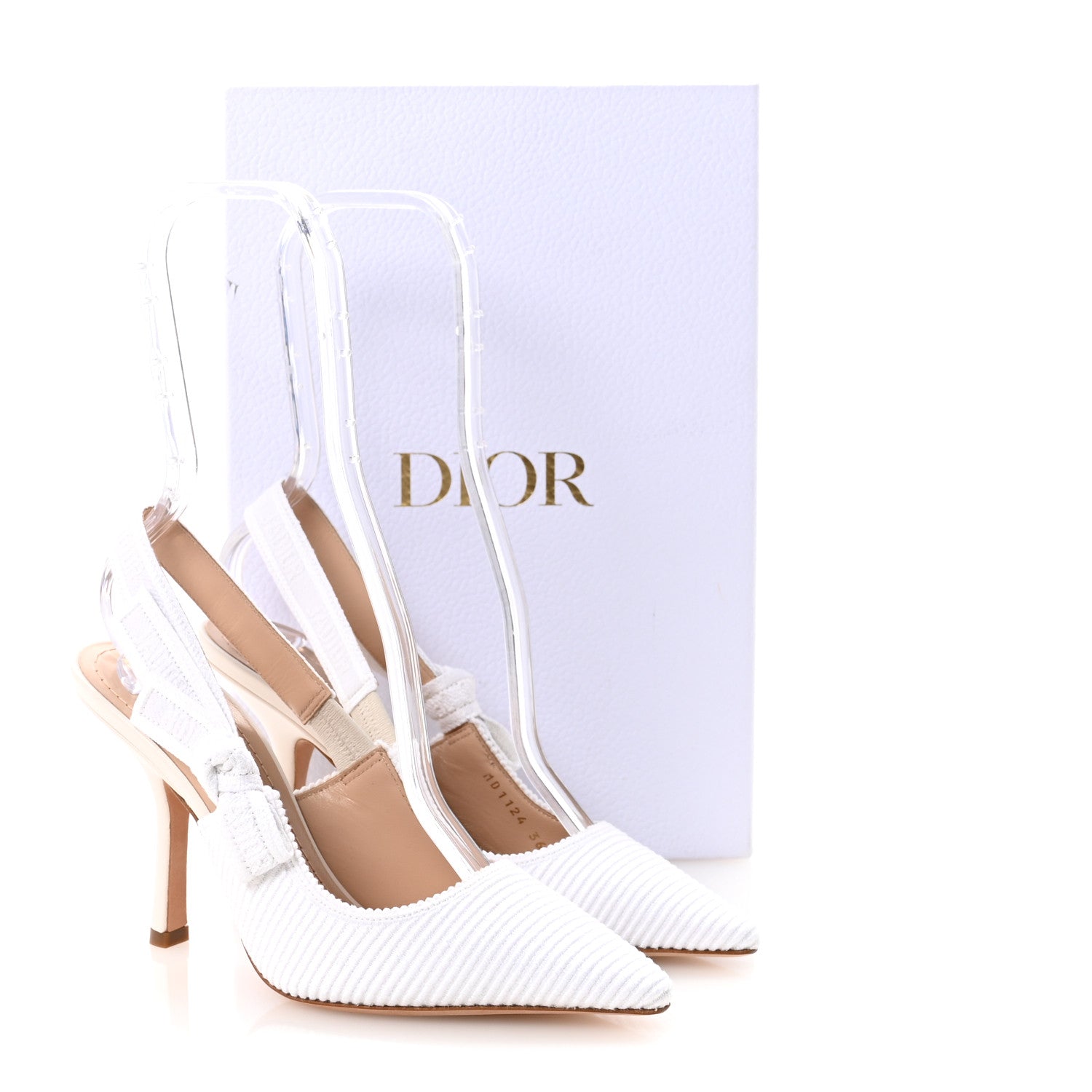 Christian Dior Technical Canvas Ribbon J Adior Slingback 100mm Pumps 36 White 10 of 10