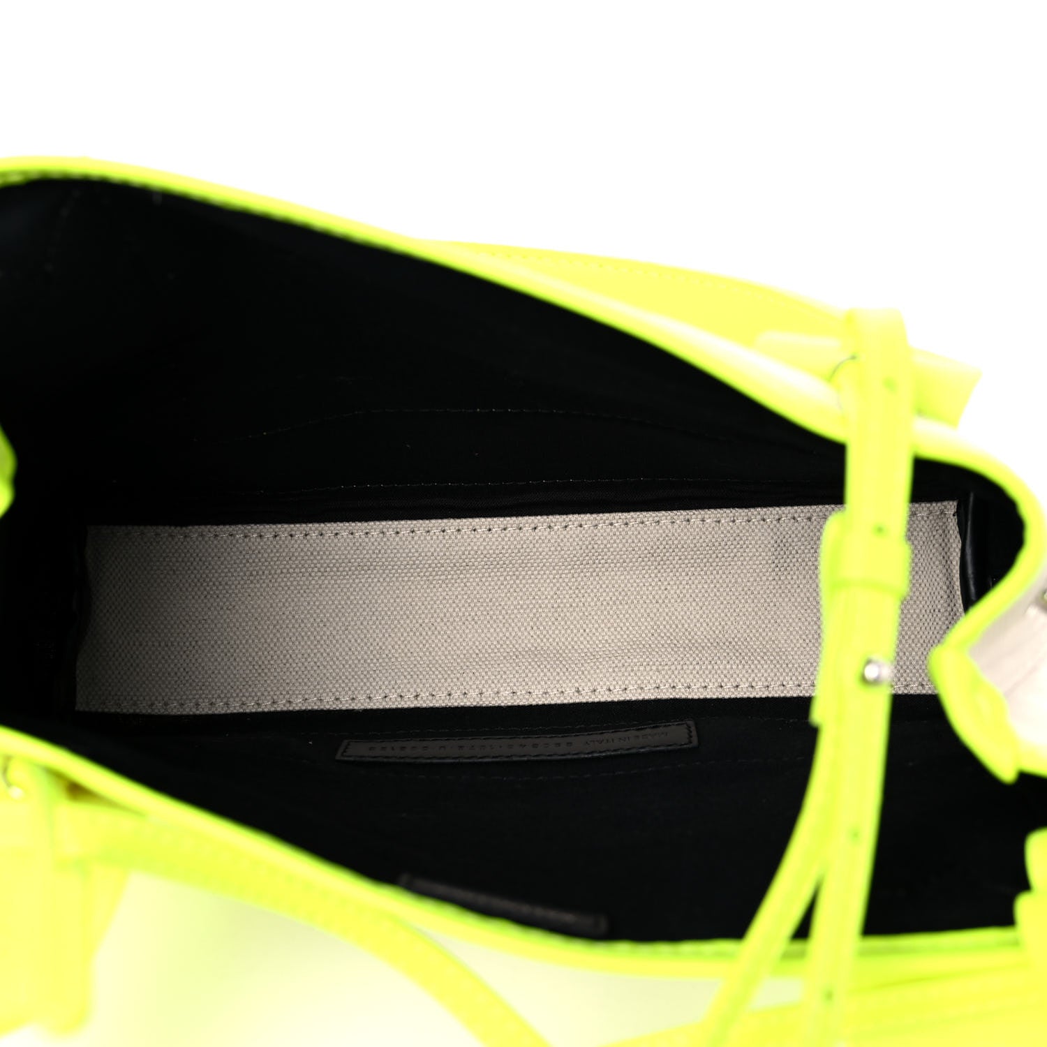 Balenciaga Cotton Canvas Satin Calfskin Navy Cabas XS Natural Fluo Yellow 6 of 17