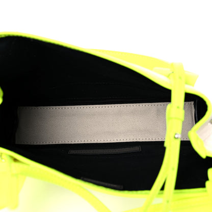 Balenciaga Cotton Canvas Satin Calfskin Navy Cabas XS Natural Fluo Yellow 6 of 17