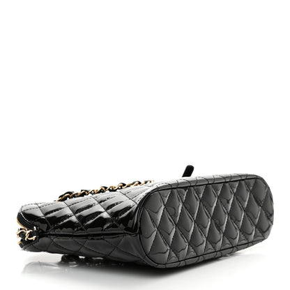 Chanel Patent Quilted Shiny Coco Small Shopping Bag Black 4 of 11