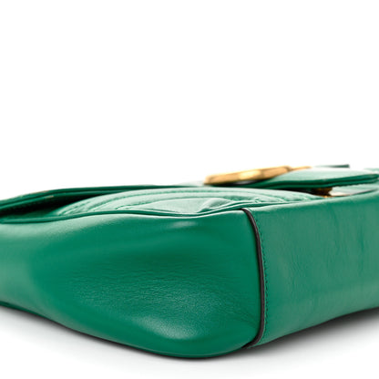 Gucci Calfskin Matelasse Small GG Marmont Shoulder Bag Emerald Green 9 of 14