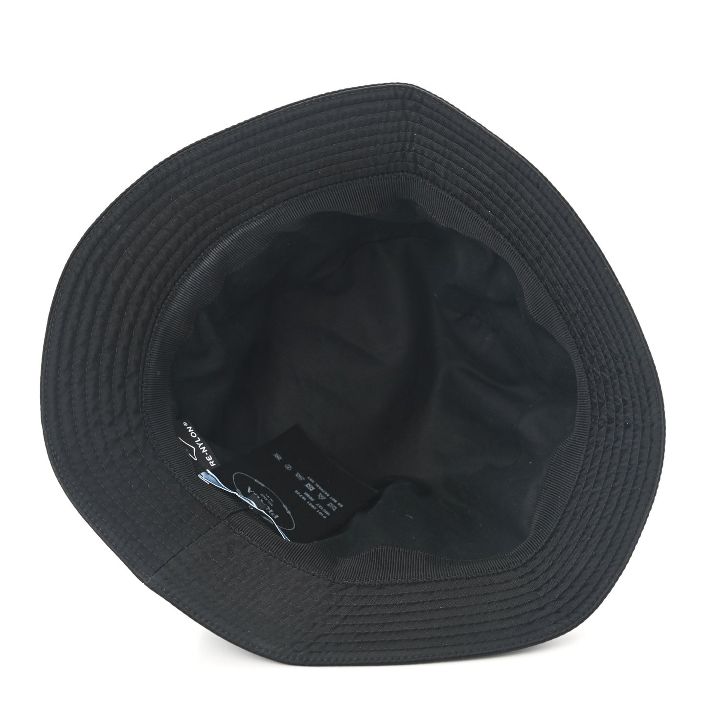 Re-Nylon Metal Triangle Logo Womens Bucket Hat S Black