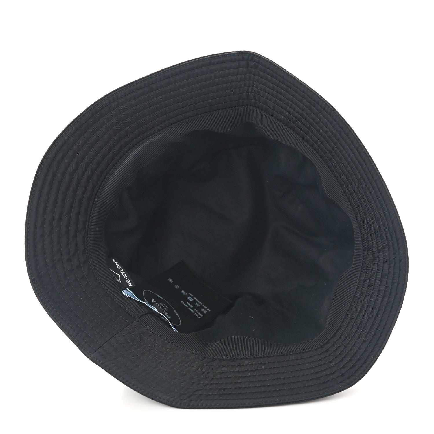 Prada Re-Nylon Metal Triangle Logo Womens Bucket Hat S Black 7 of 8