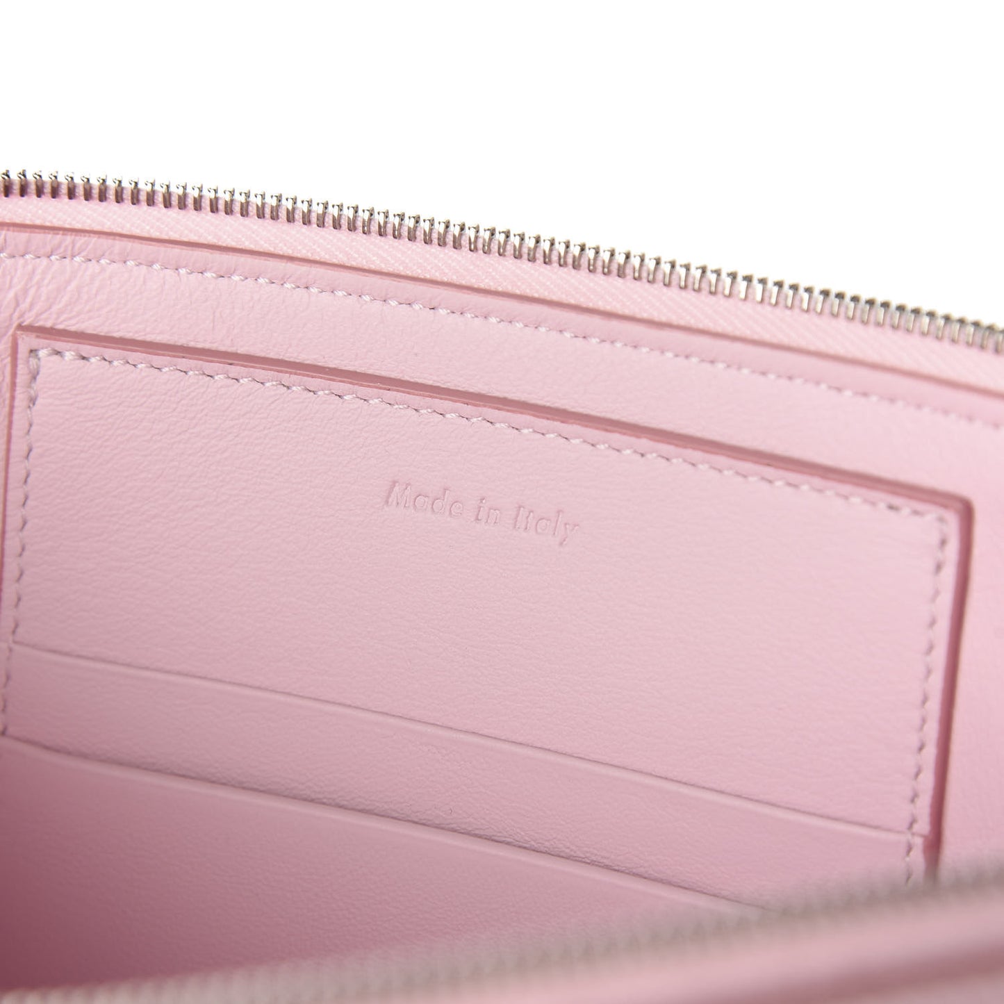 Lambskin Bi-Color Solo Clutch Pouch Pale Pink Espresso