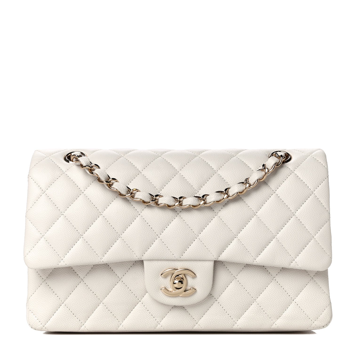 Chanel Caviar Quilted Medium Double Flap White 1 of 11