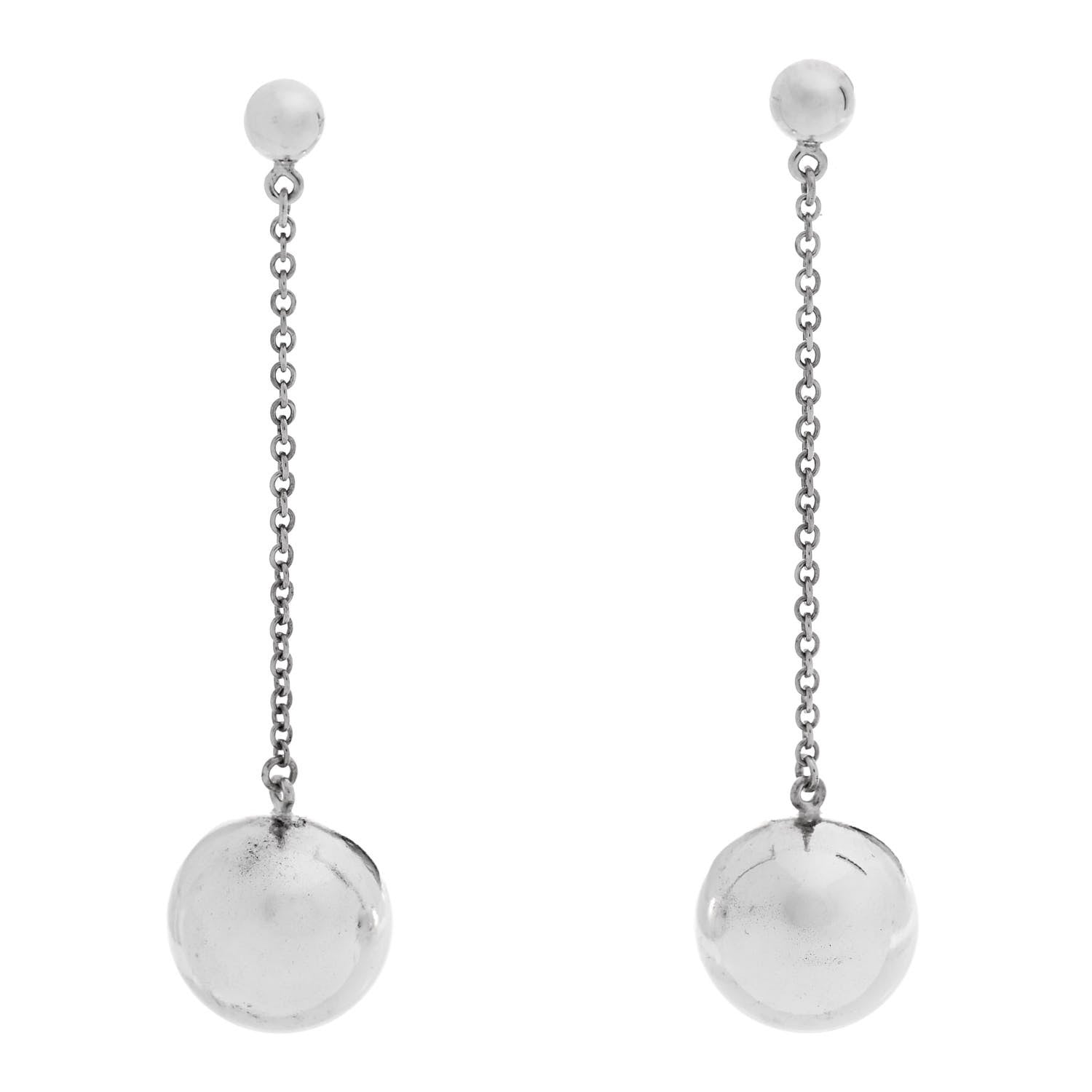 Tiffany Sterling Silver 10mm HardWear Ball Drop Earrings 1 of 4