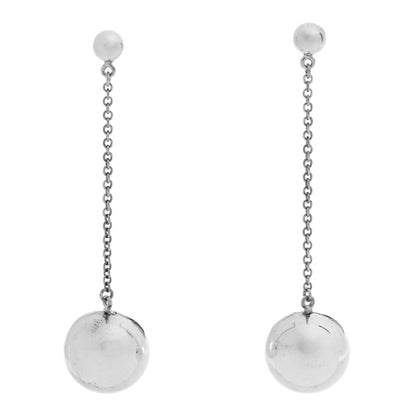 Tiffany Sterling Silver 10mm HardWear Ball Drop Earrings 1 of 4
