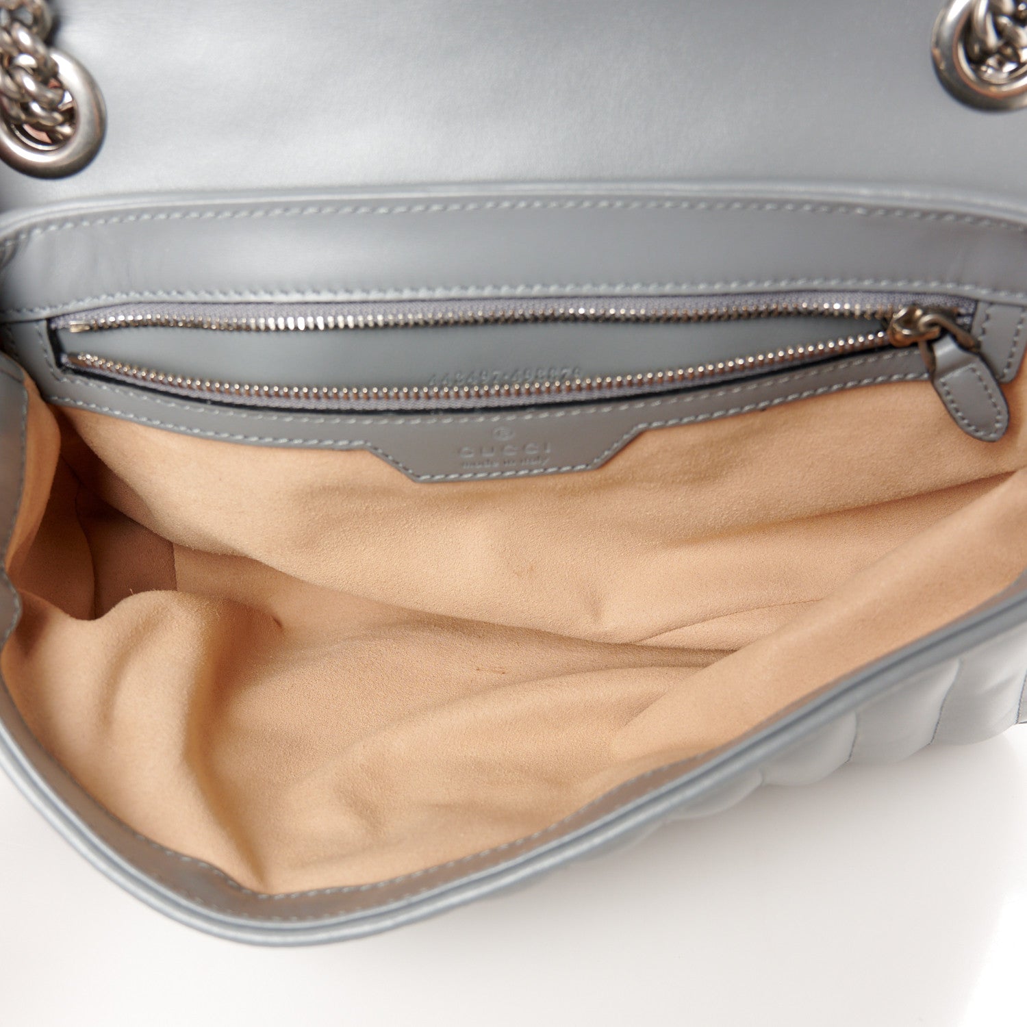 Gucci Calfskin Matelasse Aria Small GG Marmont Shoulder Bag Deep Grey 5 of 12