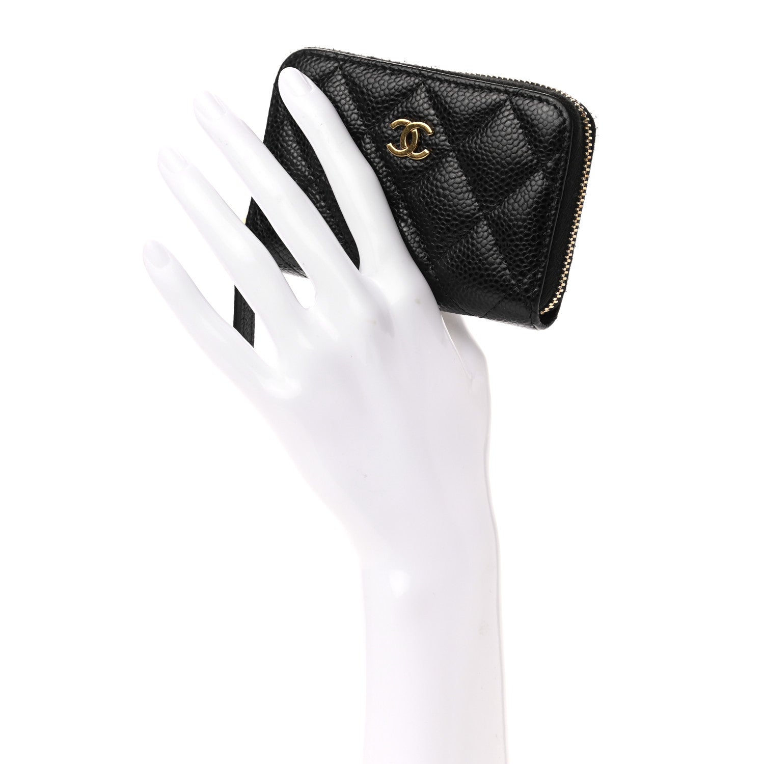 Chanel Caviar Quilted Zip Coin Purse Black 2 of 7