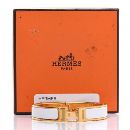 Hermes Enamel Narrow Clic Clac H Bracelet GM White 7 of 7