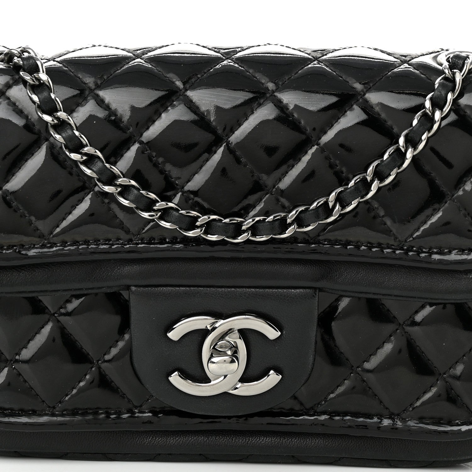 Chanel Lambskin Patent Quilted Twist Mini Flap Black 8 of 11