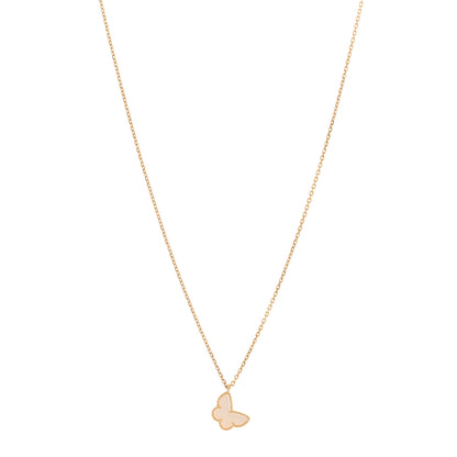 Van Cleef & Arpels 18K Yellow Gold Mother of Pearl Sweet Alhambra Butterfly Pendant Necklace 1 of 5