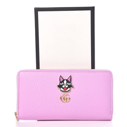 Gucci Dollar Calfskin GG Marmont Bosco Zip Around Wallet Malva 8 of 8