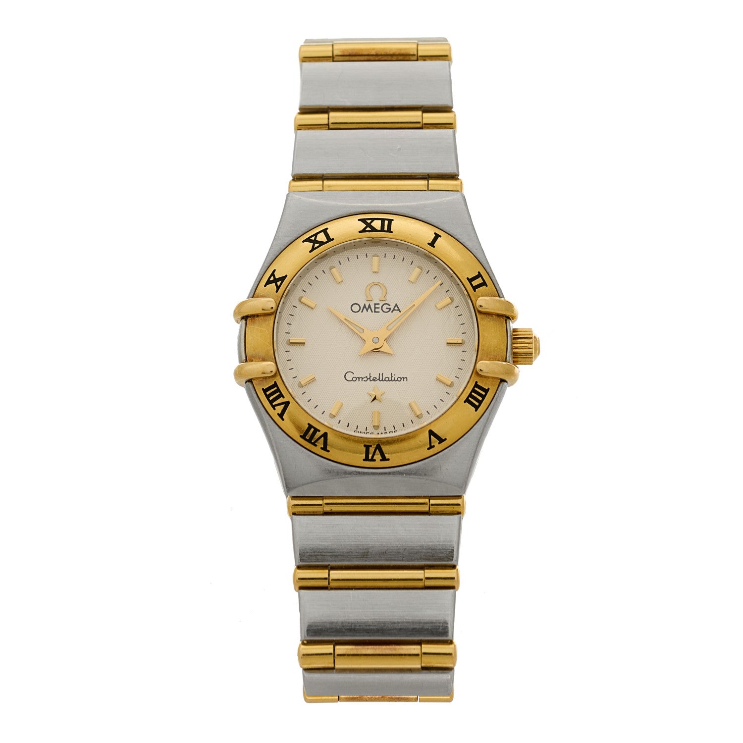 Omega Stainless Steel 18K Yellow Gold 22mm Constellation Quartz Watch White 1362.30 1 of 4